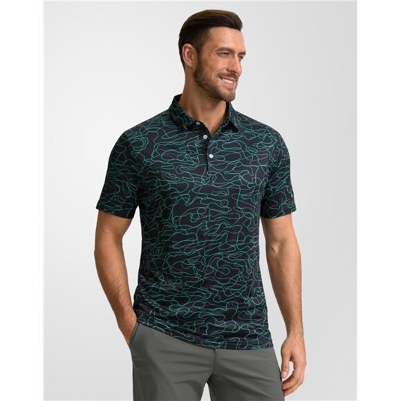 Men's Golf Polo Shirts Short Sleeve Dry Fit Performance Moisture Wicking Tshirts - Picture 2 of 6